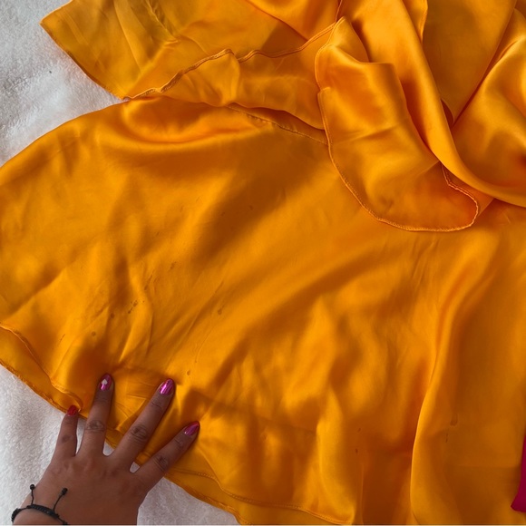 Anthropologie Pinnacle Shruti Sancheti Ruffled Dress Mock Neck Colorblock XL L - Picture 11 of 13